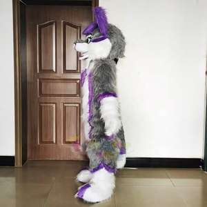 Long Furry Wolf Fursuit <span class=keywords><strong>Costume</strong></span> <span class=keywords><strong>de</strong></span> mascotte <span class=keywords><strong>Costume</strong></span> <span class=keywords><strong>de</strong></span> personnage adulte Costumes d'anime - Product Image 2