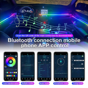 NOVKIR Luz Ambiental Universal RGBIC Symphony <span class=keywords><strong>para</strong></span> Auto, Control por Aplicación Bluetooth, Tira Acrílica, Efecto de Color Dinámico, Lámpara con Ritmo Musical, 12V - Product Image 5