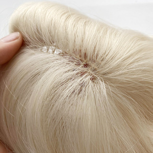 물고기 그물 토퍼 마이크로 라인 토퍼 여성용 통기성 가발 레이스 물고기 그물 헤어 피스 - Product Image 3