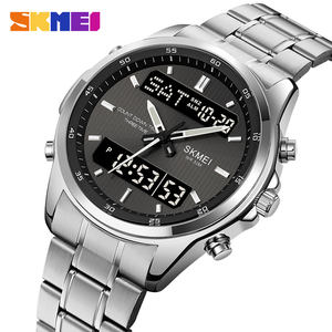 Montre SKMEI 2049 Quartz Numérique Business 3 <span class=keywords><strong>TIMES</strong></span>, Montre-bracelet en Acier Inoxydable pour Hommes, Étanche, LED Électronique, Relogio Masculino - Product Image 1