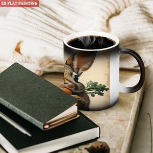 Frosted Black <b>Ceramic</b> Mug 11oz Heat Activated Drinking <b>Cup</b> Indoor Outdoor Use - Product Image 3