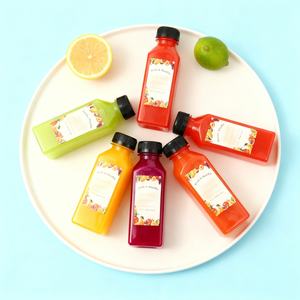 Bouteille carrée vide en PET transparent avec bouchon à vis pour jus, thé au lait, café, soda – 4oz, 8oz, 12oz, 16oz, 120ml, 150ml, 500ml - Product Image 2