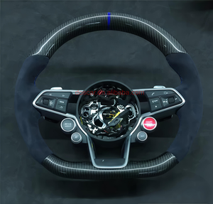 Volant <span class=keywords><strong>rouge</strong></span> en cuir lisse perforé Offre Spéciale d'usine pour <span class=keywords><strong>Audi</strong></span> A3 A4 A5 Q7 Q8 <span class=keywords><strong>TT</strong></span> R8 B9 volant DOS - Product Image 5