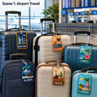 Etiqueta de Equipaje Personalizada Bordada con Diseños de Nueva York, California, Hawái, Texas y Alaska, Etiquetas de Identificación para Maletas de Tela, Venta al Por Mayor, OEM, ODM