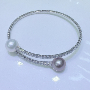 Bracelet en perles pures sans défaut de 10-11 mm, version coréenne, tendance, frais, petit bracelet ouvert, célébrité d'Internet - Product Image 1