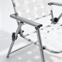 Chaise de camping et de plage pliable en gros, personnalisée, à 2 plis, avec sangle, cadre métallique durable, imperméable, pour pique-nique en extérieur