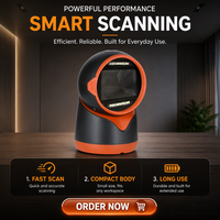 Escáner de Códigos de Barras de Escritorio Inalámbrico 1D/2D, Máquina de Escaneo de Códigos QR con Cable USB para Sistema POS, Supermercados, Control de Inventario