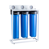Pré-filtration de haute qualité 20 pouces Triple filtre à eau 3 étages filtre à eau grand boîtier bleu