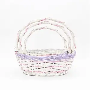 Promotional products baskets home decor Flowers wicker basket with handle wicker baskets for gifts