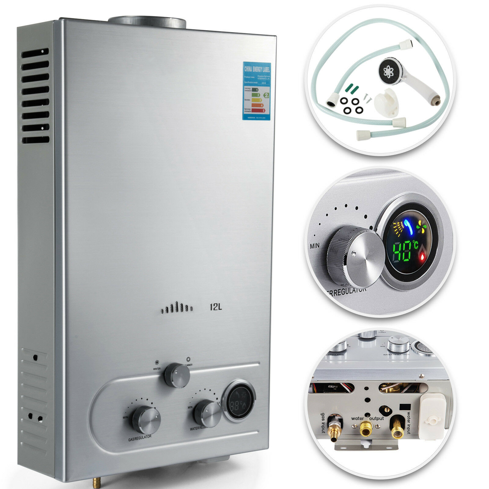 LPG/LNG 12L Propane Instant Tankless Water Heaters for Hotels
