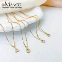 EManco Dropshipping - Collar Personalizado con Iniciales y Cadena de Serpiente Plana de Acero Inoxidable, Joyería para Mujer, Venta al por Mayor