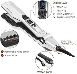 Lisseur à vapeur professionnel en céramique, mode double humide et sec, pour coiffure vapeur - Product Image 2