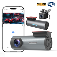 Caméras de tableau de bord avant et arrière 4K WIFI GPS WDR, caméra double objectif avant 4K + arrière 1080P, enregistreur de conduite DVR pour voiture, tableau de bord 4K