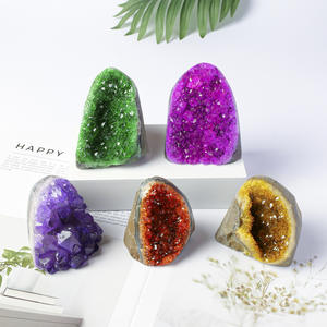 Vente en gros de pierres de guérison en cristal naturel, rectangulaires/carrées, polies, pour la purification, la méditation, les grappes de cristaux colorés pour le Feng Shui - Product Image 6