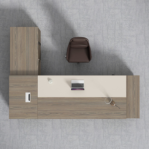 Escritorio Ejecutivo en Forma de L de Alta Calidad y Lujo, Muebles de Oficina Modernos con Componentes de Madera - Product Image 5