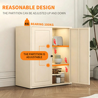Armario de Almacenamiento Moderno ODM, Ajustable, Totalmente de Acero, Sin Formaldehído, Puerta de Metal Sólido, Recubrimiento Ecológico en Polvo, Muebles para el Hogar