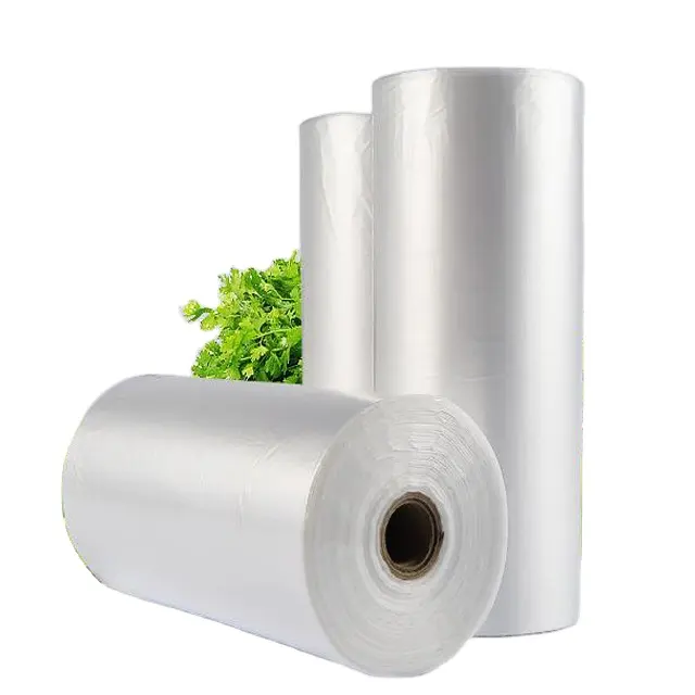 Supermarket HDPE Plastic Clear Produce Bag on roll for Fruits/Vegetable/Bread Durable Food Storage bags