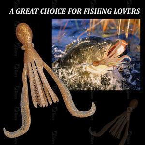 Nuevo Juego de 4 señuelos blandos biónicos de 10 cm para pesca, faldas de calamar, señuelo artificial de TPE de silicona para <span class=keywords><strong>pulpo</strong></span>, señuelo de plástico blando para <span class=keywords><strong>pulpo</strong></span> - Product Image 3