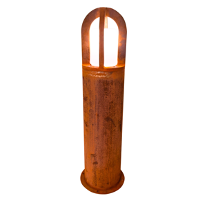 Lampes de balise extérieures personnalisables en acier corten, résistantes aux intempéries, au design Art Déco et à l'éclat chaleureux - Product Image 1