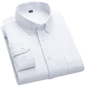 HS-221 2024 nuova camicia primavera Oxford a maniche lunghe da <span class=keywords><strong>uomo</strong></span> ampia camicia coreana alla moda bella e Casual a quadri tinta unita - Product Image 4