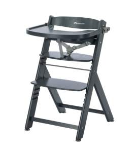 Chaise haute bébé en bois Bebeconfort Timba 2 gris chaud, multifonctionnelle et réglable, pour bébé de 6 mois à 9 ans - Product Image 1