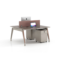 Poste de travail pour le personnel de bureau Table d'ordinateur Cabine modulaire moderne Poste de travail de bureau pour 2 personnes