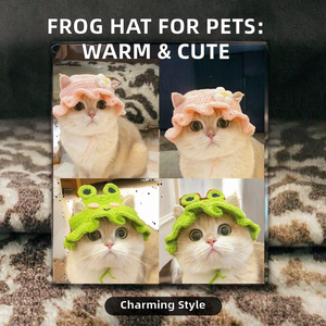 Vui Vẻ Phim Hoạt Hình Ếch Vật Nuôi Trang Phục Cho Chó Mèo Hoa Mô Hình <span class=keywords><strong>Crochet</strong></span> Cổ Tai Ấm Hơn Dễ Thương Mùa Hè/Mùa Xuân Dệt Kim <span class=keywords><strong>Snood</strong></span> Cho Bông - Product Image 3