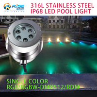 Lumière LED encastrée pour piscine, 12V, blanc chaud, étanche IP68, en acier inoxydable 316L, à changement de couleur, dimmable DMX