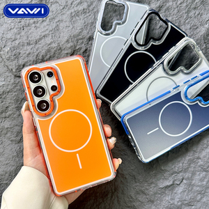 Étui magnétique éclatant bicolore VAWI B447 antichoc en PC rigide pour Samsung S24 S25 S26 Ultra et iPhone 11~17 – <span class=keywords><strong>Coque</strong></span> de protection pour mobile - Product Image 2