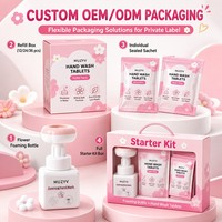 Kit de Démarrage de Tablettes Moussantes pour le Lavage des Mains pour Enfants, aux Surfactants Doux à la Fleur et à l'Aloe Vera, Savon Rechargeable pour la Maison et les Voyages