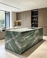 Comptoirs de cuisine en quartzite vert Patagonia, pierre naturelle de luxe, finition polie, grandes dalles, pour sol de salle de bain
