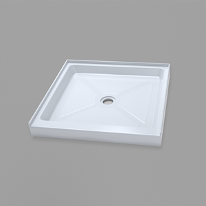 <span class=keywords><strong>Receveur</strong></span> <span class=keywords><strong>de</strong></span> <span class=keywords><strong>douche</strong></span> carré en acrylique 810*810*95mm à seuil unique avec drain central et surface antidérapante texturée - Product Image 3