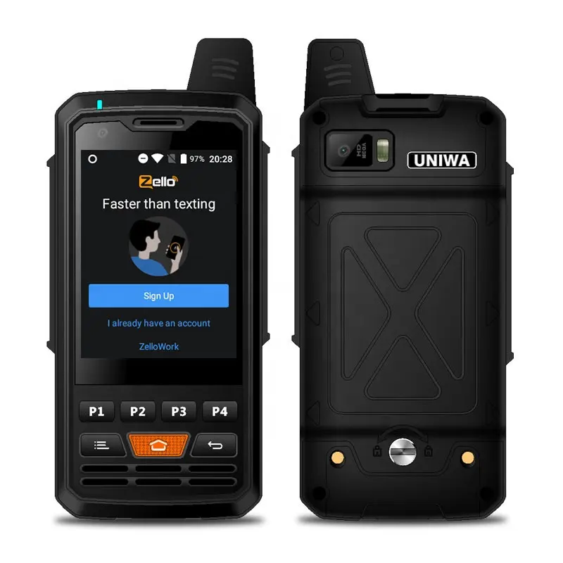 Walkie-talkie 4G Zello à Distance limitée, avec carte SIM Android, LTE, interphone réseau à haute vitesse, longue portée à haute fréquence, 2 pièces