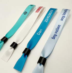 Pulseras de Tela Personalizadas con Logotipo Impreso de Lujo Ecológicas de 10 mm con Cierre Deslizante, Pulseras Textiles Personalizadas para Año Nuevo - Product Image 4
