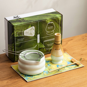 Ceramic Eco-Friendly Matcha <b>Tea</b> <b>Set</b> with Bowl and Whisk Japandi Style Matcha Ceremony Starter Kit - Product Image 2