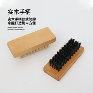 Wooden <b>Shoe</b> Brush With Pig Bristles Solid Wood Handle For Cleaning Leather And Athletic <b>Shoes</b> Mini <b>Soft</b> Bristle Design - Product Image 1