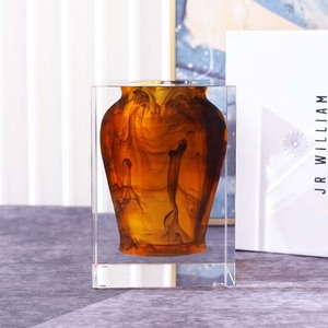 Acrylic Glass Vase <b>Polished</b> Contemporary Artistic Design Transparent Ornament for Living Room Home Decor Housewarming Gift - Product Image 3