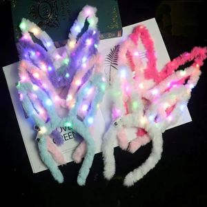 Diadema de Peluche Plegable con Forma de Conejo, con Luces Intermitentes, Tres Modos de Luz, Accesorio de Disfraz para Fiesta de Pascua - Product Image 2