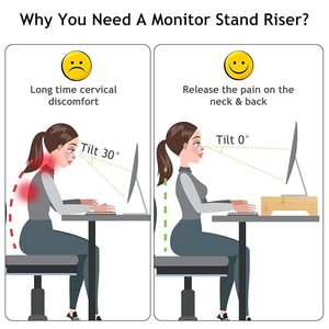 Hot Selling Bamboo Wood <strong>Computer</strong> <strong>Monitor</strong> Riser Desktop Stand Organizer <strong>Desk</strong> <strong>Monitor</strong> Stand - Product Image 6