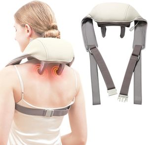 Masajeador de cuello y hombros Shiatsu con calor 5D masaje de amasado de tejido profundo masajeador de espalda eléctrico para aliviar el dolor <span class=keywords><strong>muscular</strong></span> - Product Image 1