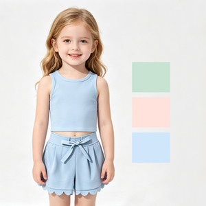 Conjuntos de Ropa de Yoga para Niñas, Estilo Boutique, Shorts con Volantes, Conjuntos Deportivos de Verano, Ropa Deportiva de Moda para Niños, Venta al Por Mayor - Product Image 2