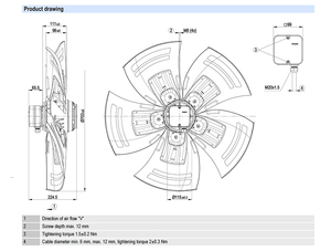 Ventilador axial de CA de 710 mm ebm-papst A6E710-AR03-01, ventilador de refrigeración industrial de alta resistencia para sistemas HVAC y torres de enfriamiento - Product Image 2