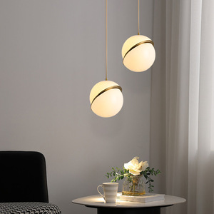 Nordic Minimalist Round Pendant <b>Light</b> Acrylic Lampshade Gold Iron Body LED Chandelier For Living Room <b>Dining</b> Room Bedroom - Product Image 3