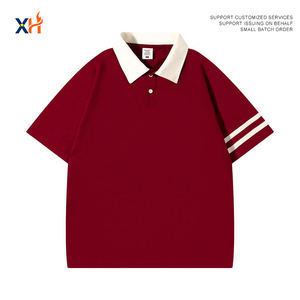 Chemises à manches courtes pour hommes, 100% Coton, 220g, tricotées, anti-boulochage, unies, bleu marine, avec poche, de luxe, vierges, personnalisables avec logo, numériques - Product Image 1