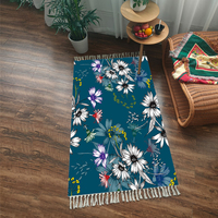 Tapis de sol pour la maison, style ethnique, à poils ras, tissé, à motifs géométriques imprimés en 3D, avec dos antidérapant en PVC, lavable en machine, adapté aux animaux domestiques