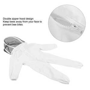 Nouvelle combinaison de protection anti-abeilles pour enfants Pomelo, une pièce, avec voile, en polyester, couleurs blanc et rouge - Product Image 3