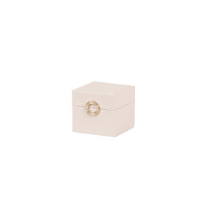 Hot Sale Customized Elegant Square Jewelry Packaging Box With Soft Beige Velvet Lining <b>Custom</b> <b>Ring</b> Boxes - Product Image 2