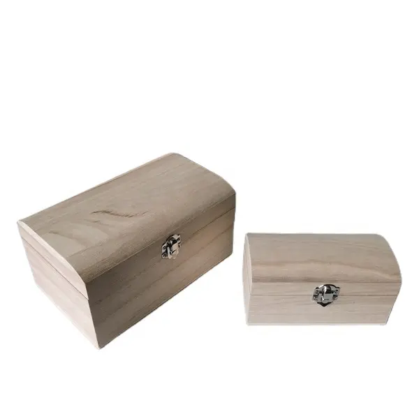 Набор из 2 деревянных коробок с сокровищами, декоративный деревянный ящик для хранения пиратских украшений, сувениров, рождественских подарков