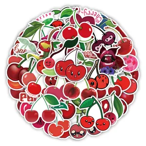 Pink Cherry Cartoon Sticker Ins Small Fresh Personality Waterproof Car Sticker Cute Graffiti Cherry Sticker