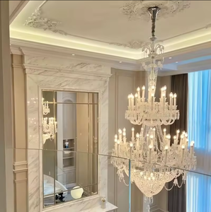 Zeal Lighting, luces colgantes, escalera de hotel, diseño de vidrio grande, villa, techo led, candelabro de cristal moderno - Product Image 1
